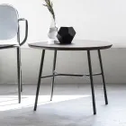 Sofabord med rund massiv træplade lavet i Italien - Makino Viadurini