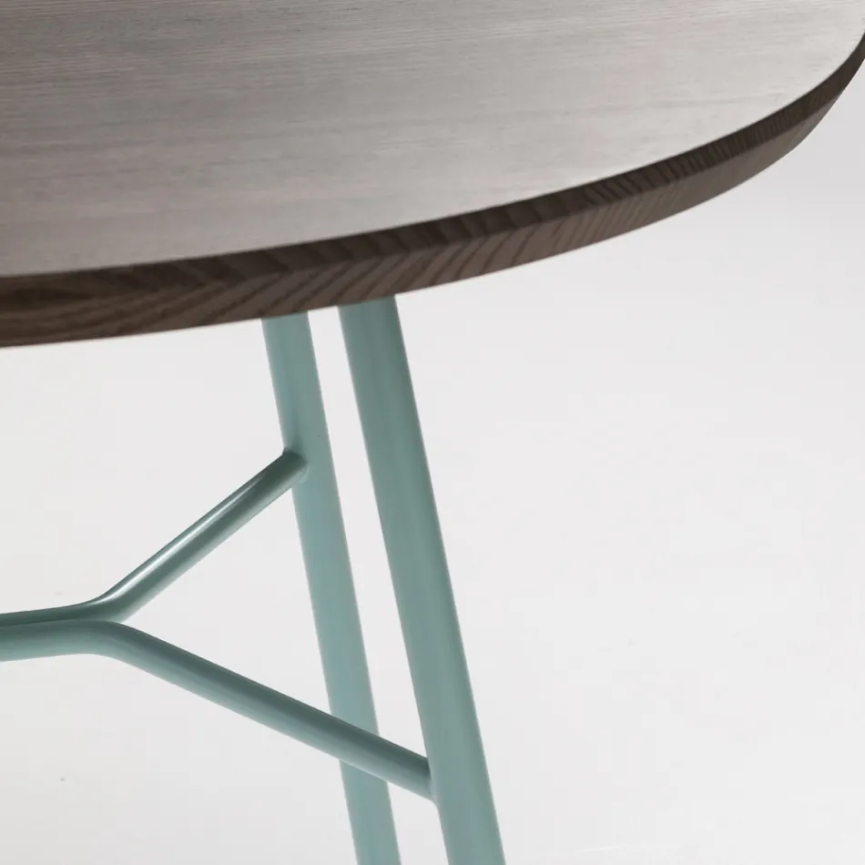 Sofabord med rund massiv træplade lavet i Italien - Makino Viadurini