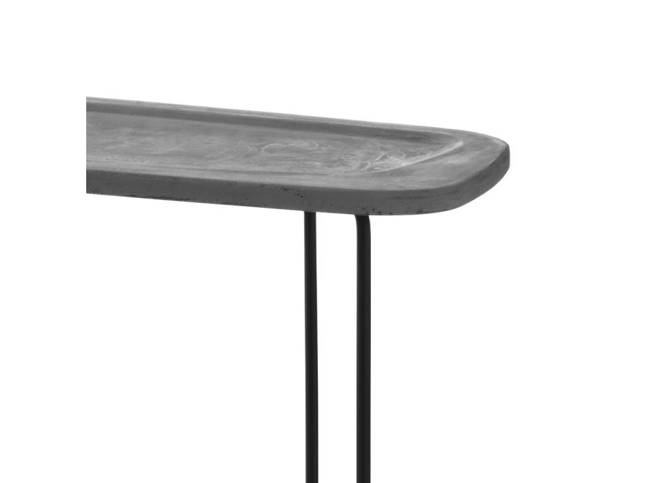 Sofabord med metalstruktur og cementplade lavet i Italien - Evolve Viadurini