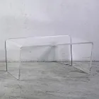 Sofabord i gennemsigtig akryl krystal Håndfoldet - Crosto Viadurini