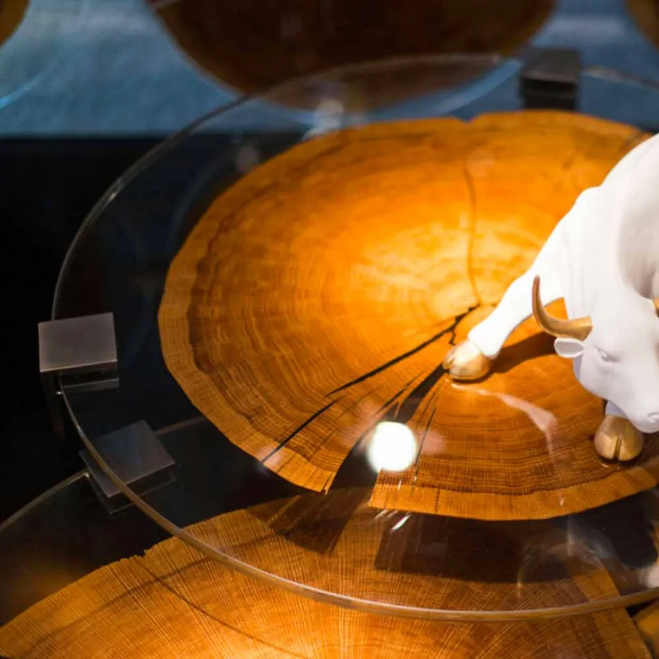 Sofabord i træ og stål med metalben fremstillet i Italien - Damaskus Viadurini