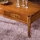 Indlagt træ sofabord med 2 skuffer lavet i Italien - Katerine Viadurini