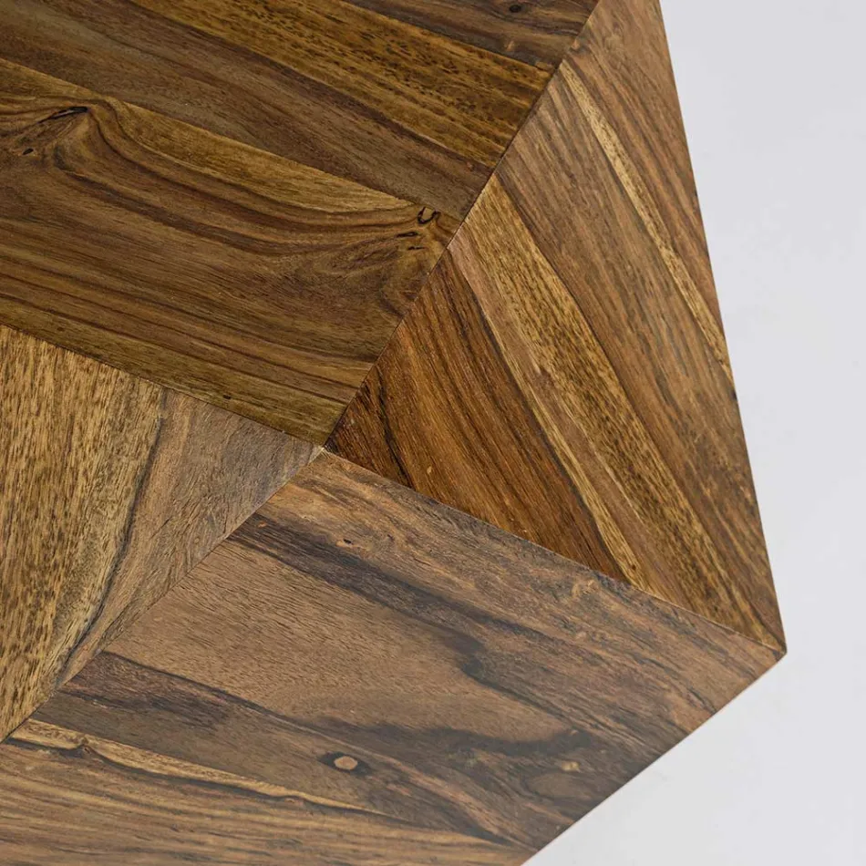 Sofabord i Sheesham Wood Design Polygonal Homemotion - Torrice Viadurini