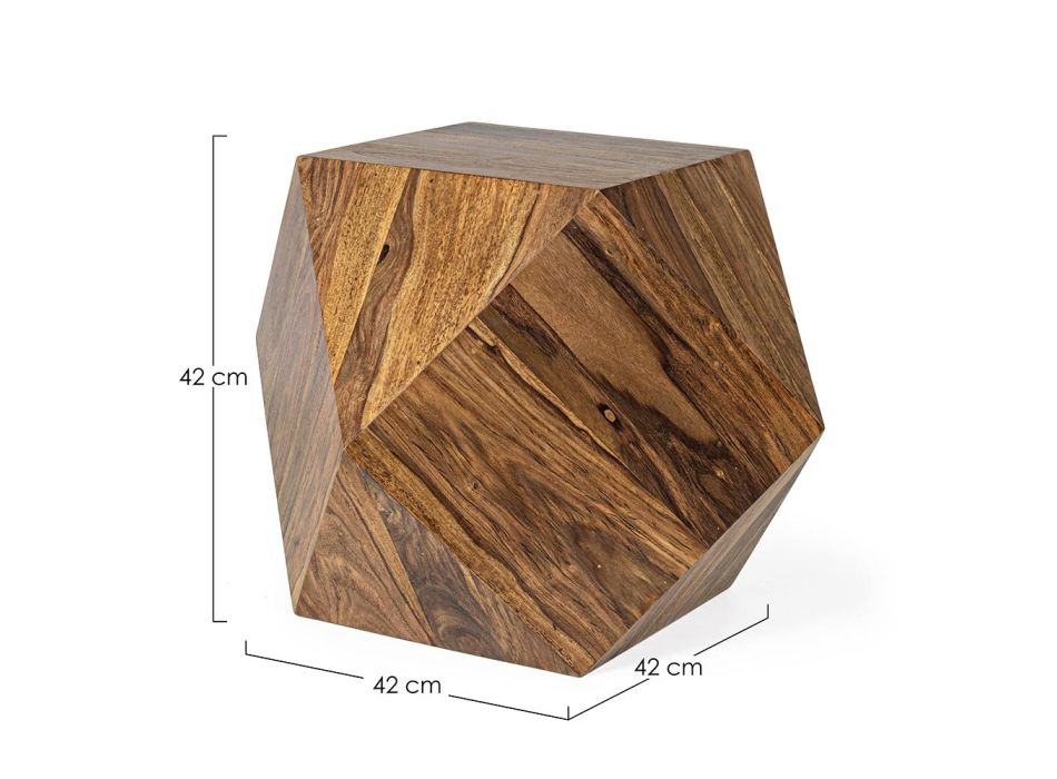 Sofabord i Sheesham Wood Design Polygonal Homemotion - Torrice Viadurini