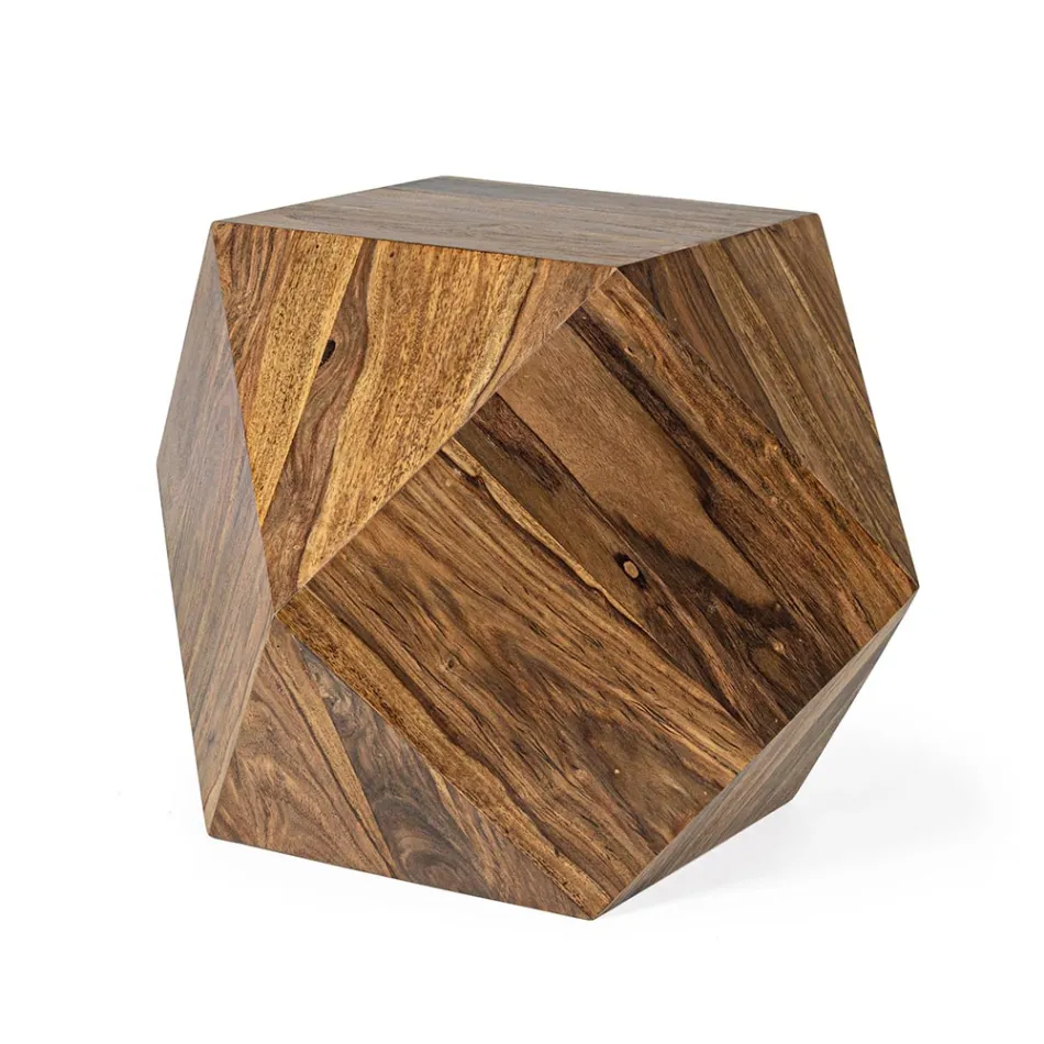 Sofabord i Sheesham Wood Design Polygonal Homemotion - Torrice Viadurini