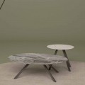 Lounge bord i Orobico eller Calacatta marmor og metal Fremstillet i Italien - Sirena