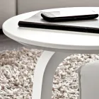 Lakeret MDF-sofabord med stel i massivt træ fremstillet i Italien - Tobiko Viadurini