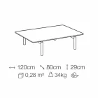 Metal sofabord med marmorplade, ædle fremstillet i Italien - Ginseng Viadurini