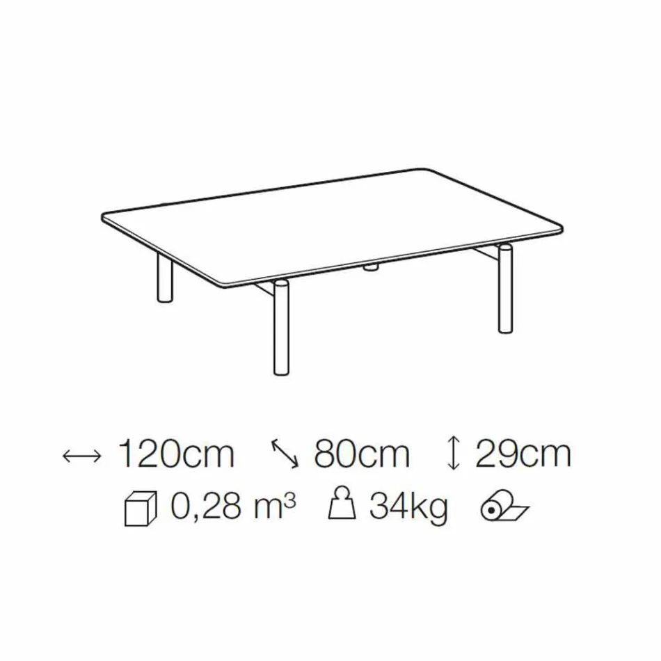 Metal sofabord med marmorplade, ædle fremstillet i Italien - Ginseng Viadurini