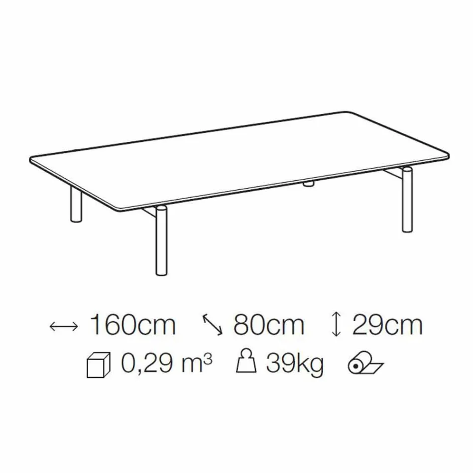 Metal sofabord med marmorplade, ædle fremstillet i Italien - Ginseng Viadurini