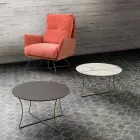 Sofabord i malet metal med Hpl-top fremstillet i Italien - Numbo Viadurini