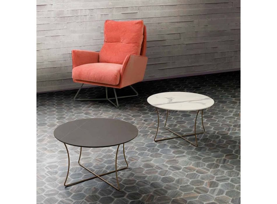 Sofabord i malet metal med Hpl-top fremstillet i Italien - Numbo Viadurini