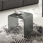Sofabord i buet glashammereffekt lavet i Italien - Frisco Viadurini