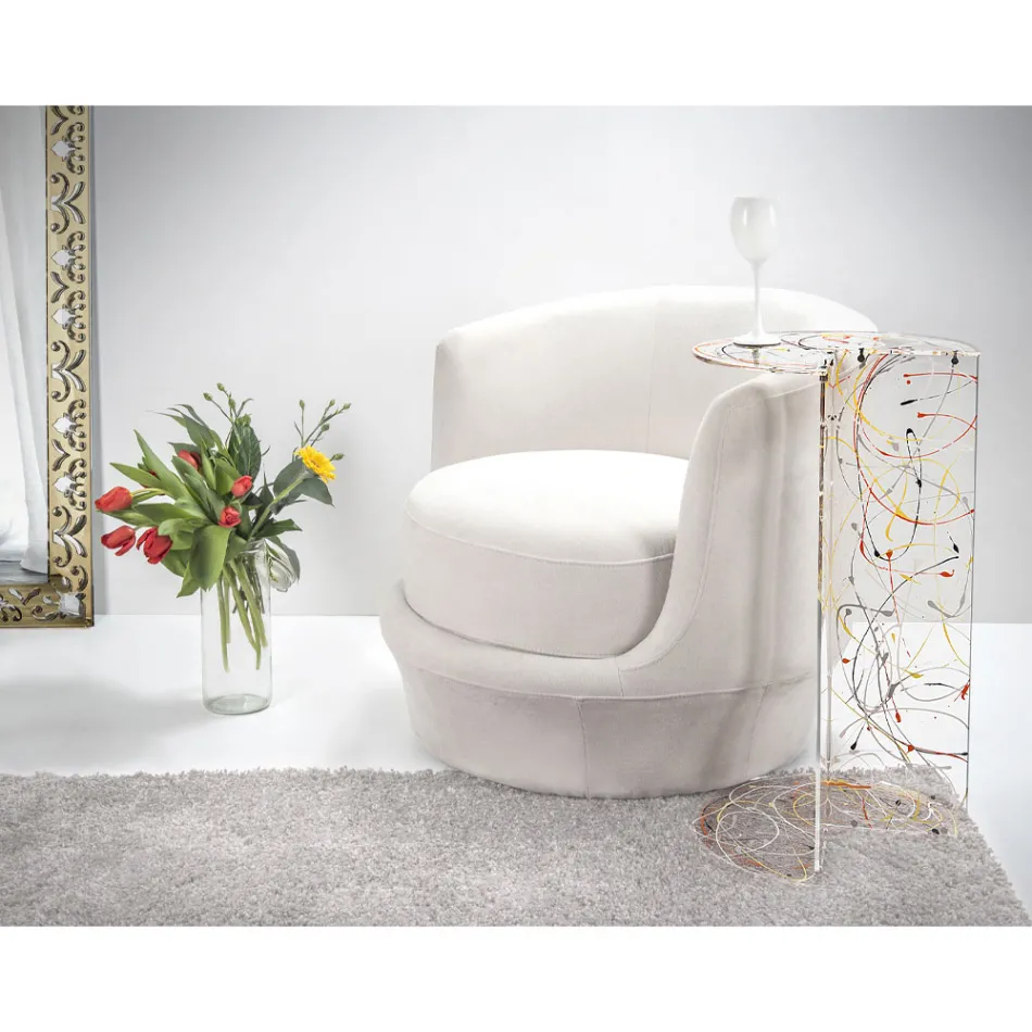 Gennemsigtigt eller farvet plexiglas sofabord lavet i Italien - Tabli Viadurini