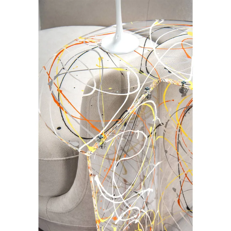 Gennemsigtigt eller farvet plexiglas sofabord lavet i Italien - Tabli Viadurini