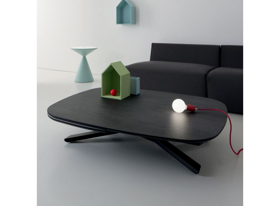 Konvertibelt forlængeligt sofabord i metal og keramik - Gioacco Viadurini