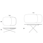 Konvertibelt forlængeligt sofabord i metal og keramik - Gioacco Viadurini