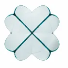 Stue sofabord med gennemsigtig glasblomst og syrebase 3 størrelser - Fiorella Viadurini