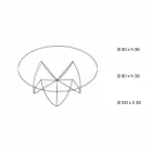 Stue sofabord med gennemsigtig glasblomst og syrebase 3 størrelser - Fiorella Viadurini