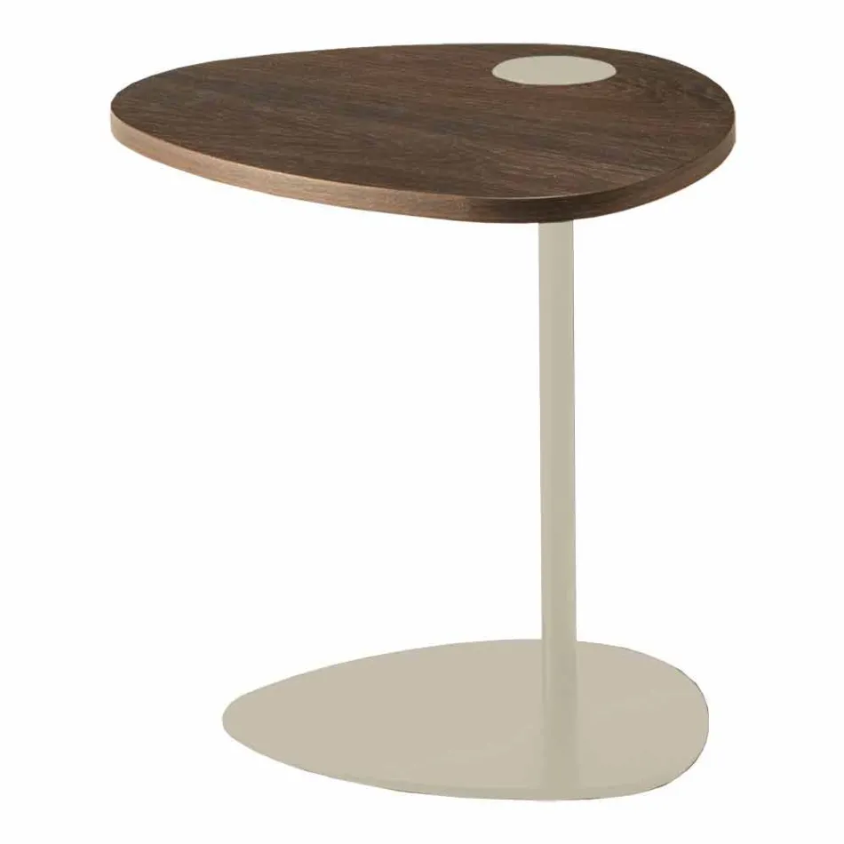 Stue sofabord i metal og træplade, luksuriøst design - Yassine Viadurini