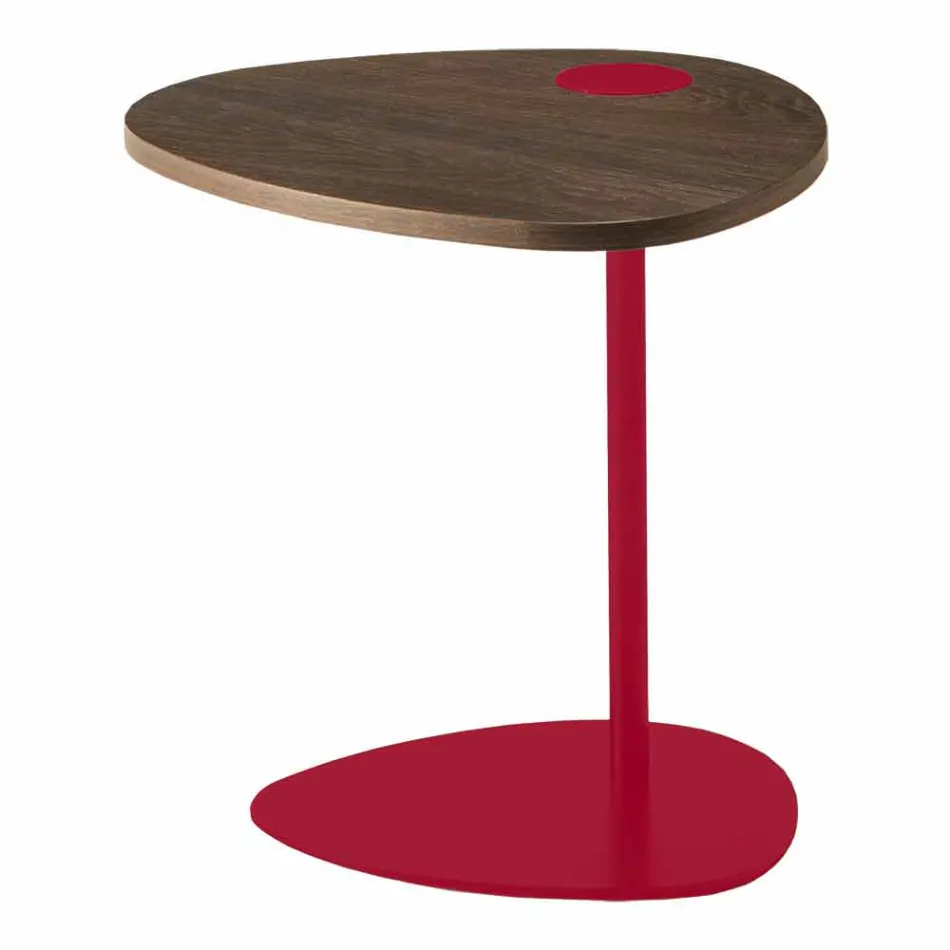 Stue sofabord i metal og træplade, luksuriøst design - Yassine Viadurini