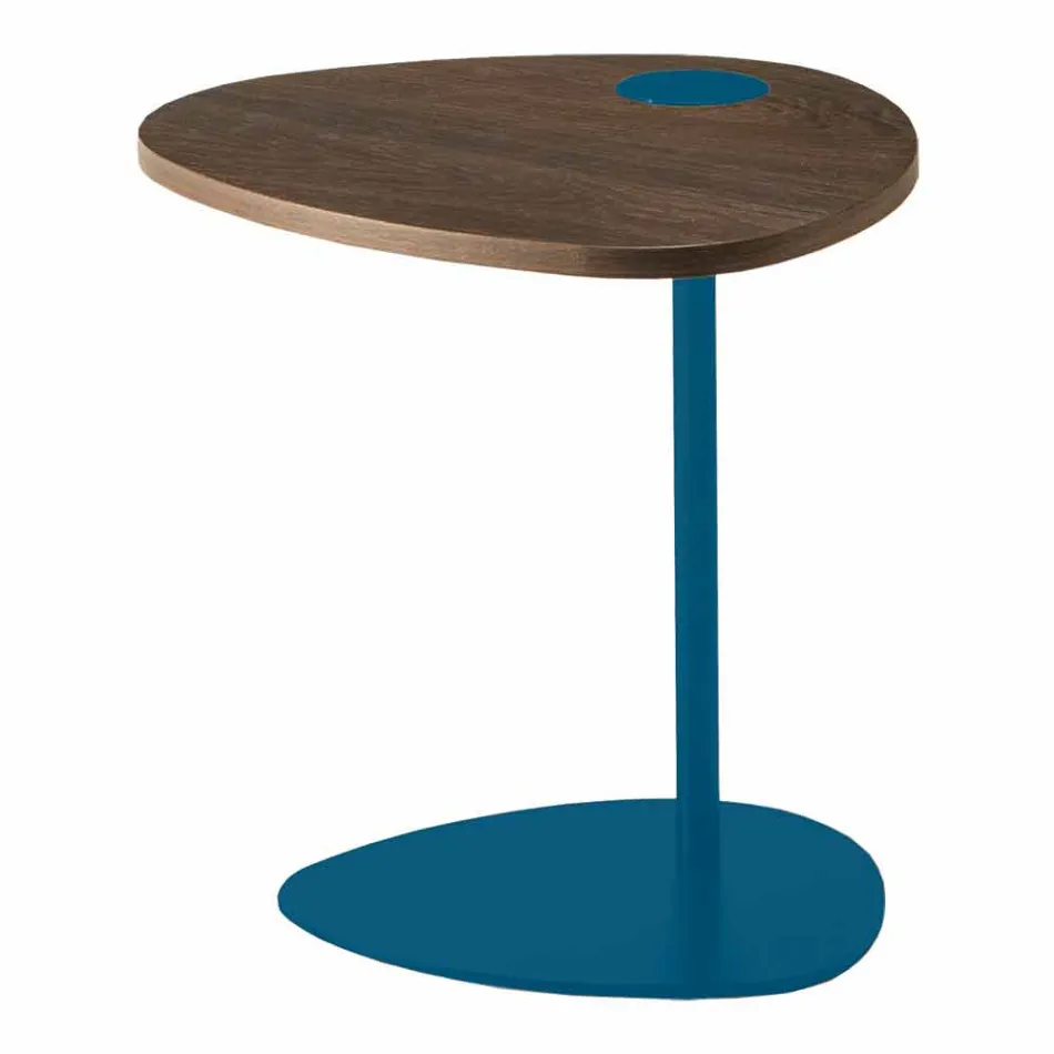 Stue sofabord i metal og træplade, luksuriøst design - Yassine Viadurini