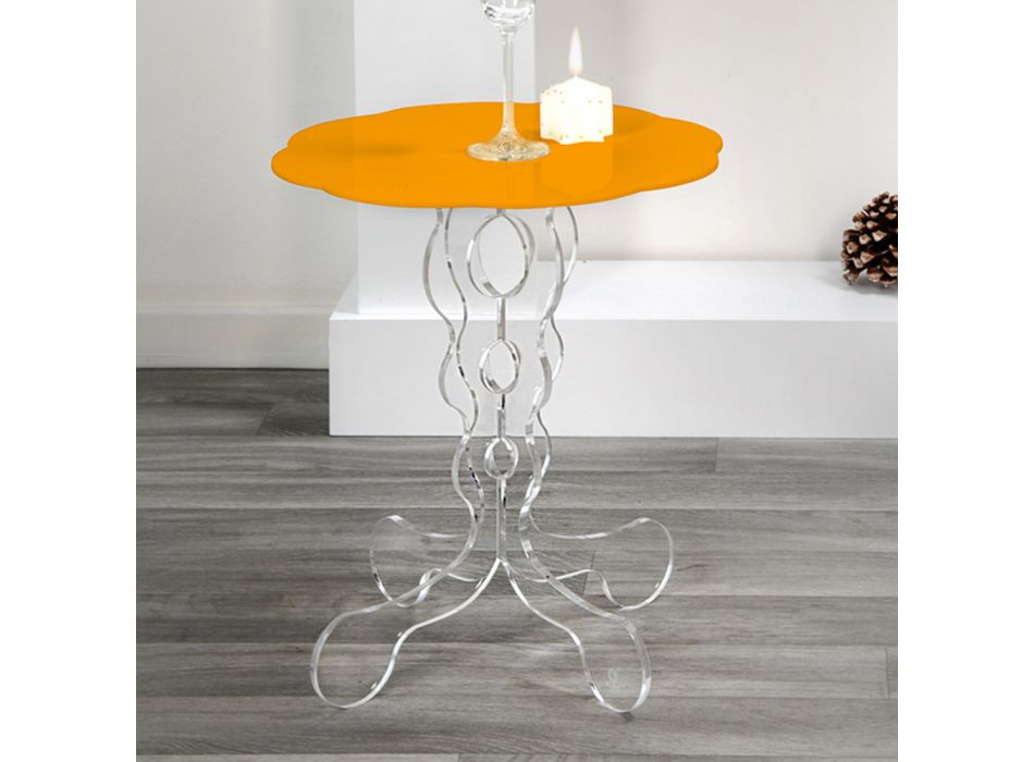Orange Round Table 50 cm Janis moderne design, fremstillet i Italien Viadurini
