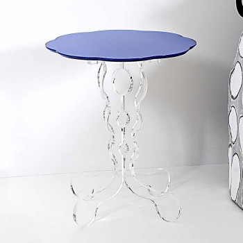 Blå rundt bord diameter 36 cm Janis moderne design, fremstillet i Italien