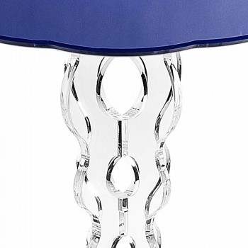 Blå rundt bord diameter 36 cm Janis moderne design, fremstillet i Italien