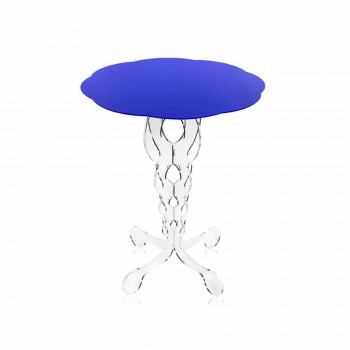 Blå rundt bord diameter 50 cm Janis moderne design, fremstillet i Italien