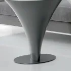 Rund sofabordsbådform i metal og ætset glas - bordplade Viadurini