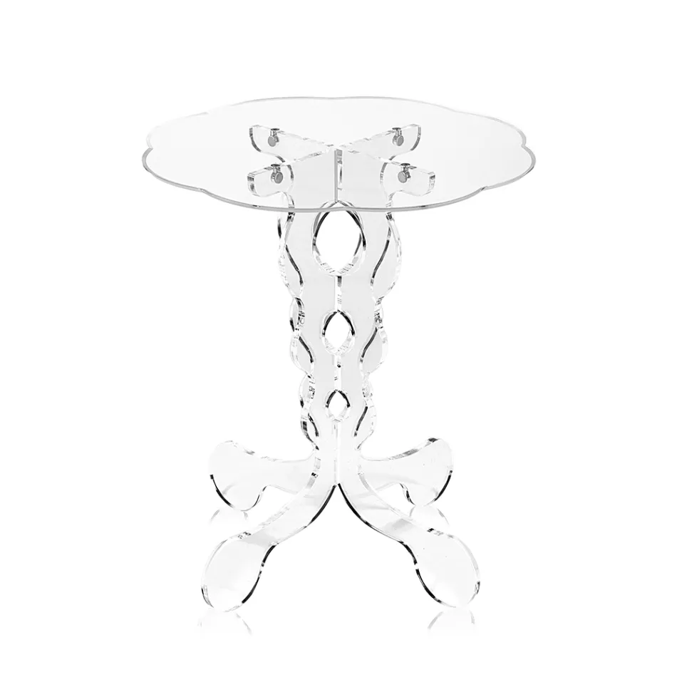 Rundt sofabord i gennemsigtigt plexiglas 2 dimensioner - fosfor Viadurini