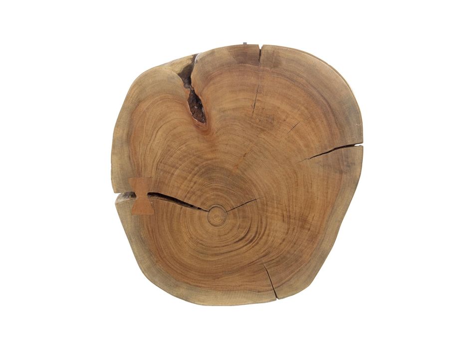 Rundt sofabord i stamme af træ og stål Homemotion - Tancredi Viadurini