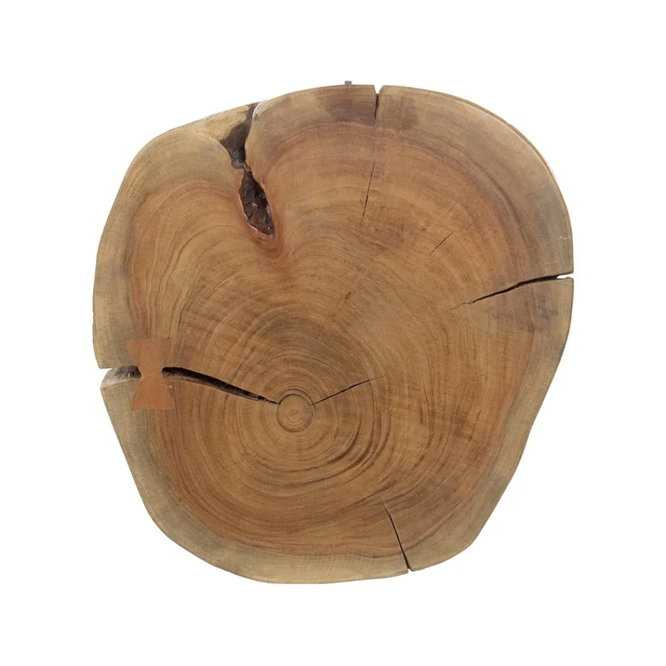 Rundt sofabord i stamme af træ og stål Homemotion - Tancredi Viadurini