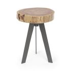 Rundt sofabord i stamme af træ og stål Homemotion - Tancredi Viadurini