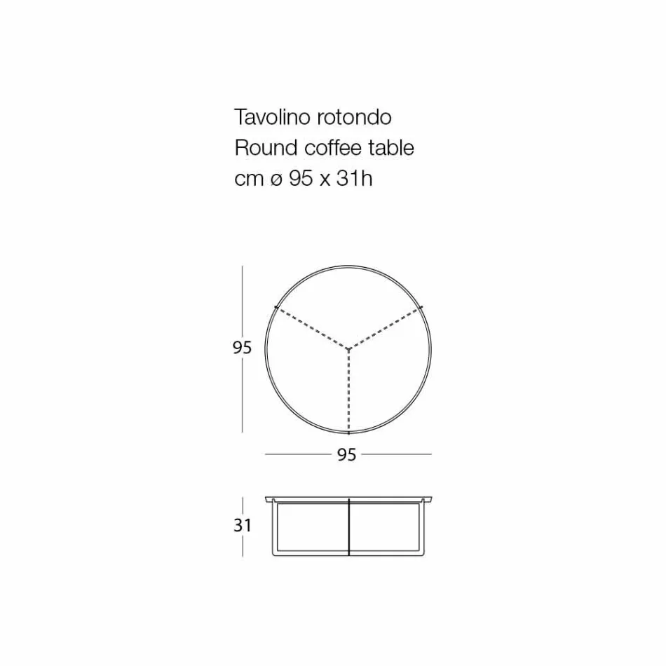 Rundt sofabord til udendørs stue i metal i forskellige farver - Stephane Viadurini