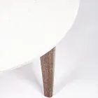 Rundt sofabord til stue i marmor og mangotræ - Desiderio Viadurini