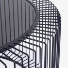 Rundt sofabord i malet stål og hærdet glas - Apuleio Viadurini