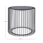 Rundt sofabord i malet stål og hærdet glas - Apuleio Viadurini