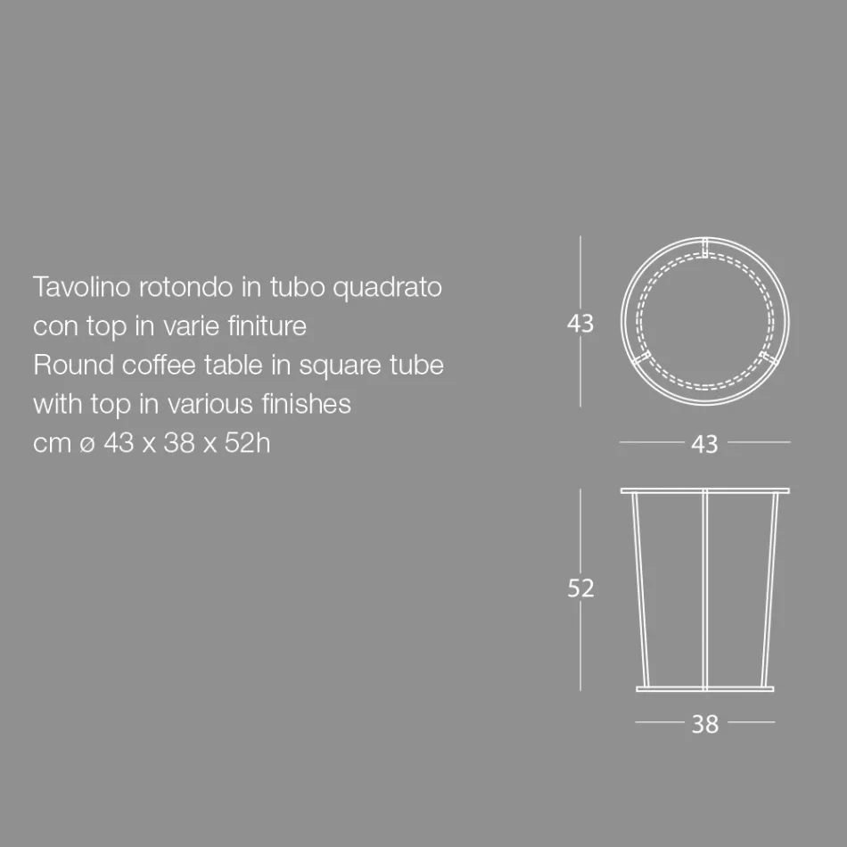 Rundt sofabord til moderne stue i farvet metal lavet i Italien - Raphael Viadurini