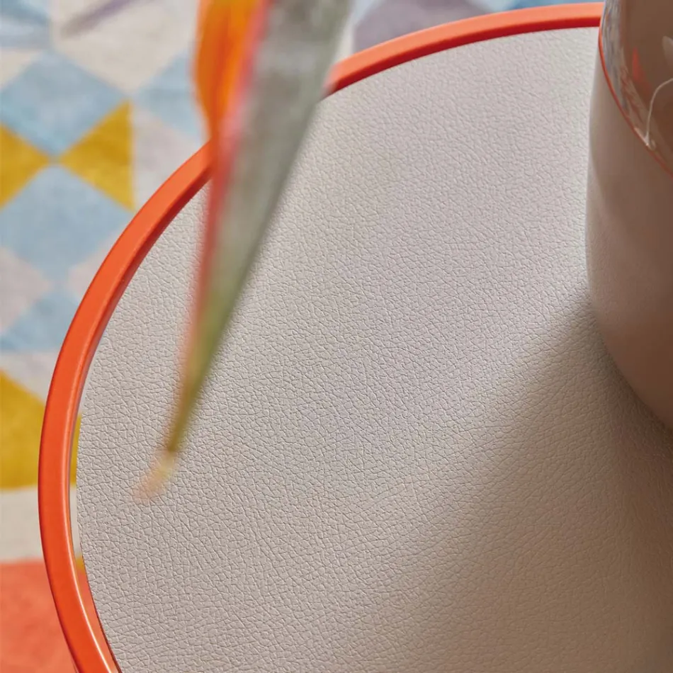 Rundt sofabord til moderne stue i farvet metal lavet i Italien - Raphael Viadurini