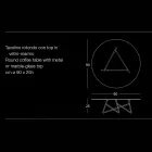 Rundt stue sofabord i luksus marmoreffekt metal og glas - Magali Viadurini