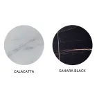 Rundt stue sofabord i luksus marmoreffekt metal og glas - Magali Viadurini