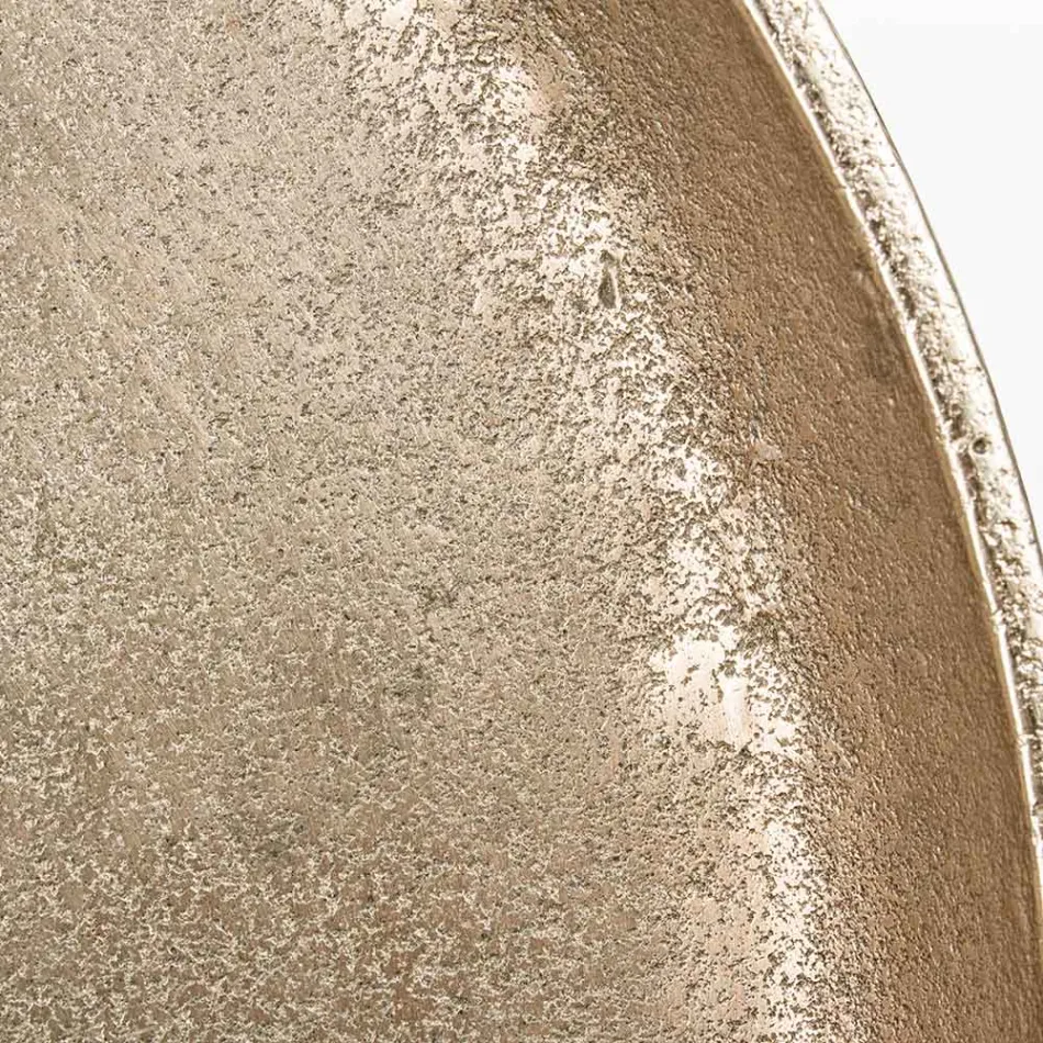 Rundt bord i belagt og antik vintage aluminium Homemotion - Smemo Viadurini