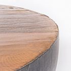 Rundt sofabord i genbrugstræ og stål hvid eller grå - Genoveffa Viadurini