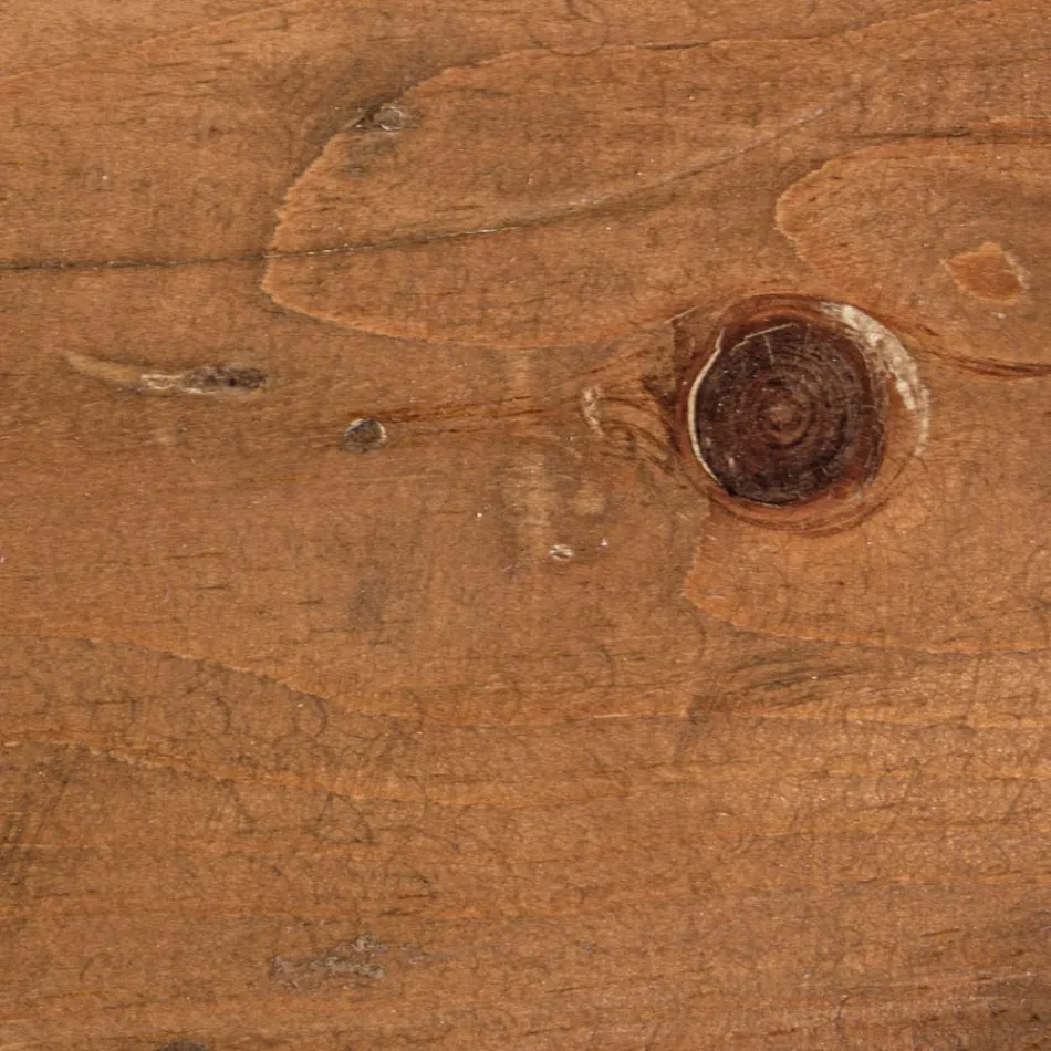 Rundt sofabord i genbrugstræ og stål hvid eller grå - Genoveffa Viadurini