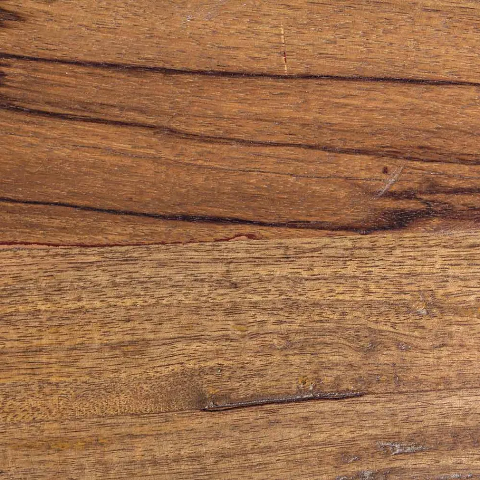 Rundt sofabord i genbrugstræ og stål hvid eller grå - Genoveffa Viadurini