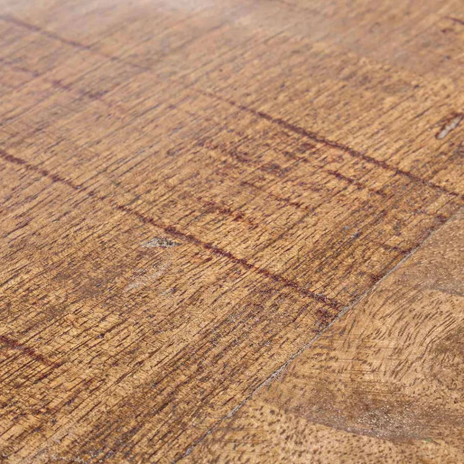 Rundt sofabord i genbrugstræ og stål hvid eller grå - Genoveffa Viadurini