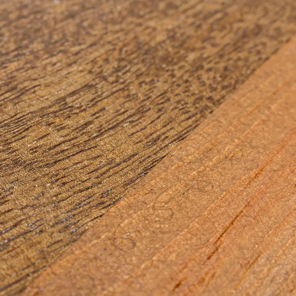 Rundt sofabord i genbrugstræ og stål hvid eller grå - Genoveffa Viadurini