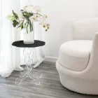 Rundt sort sofabord diameter 36 cm moderne design Janis, lavet i Italien Viadurini